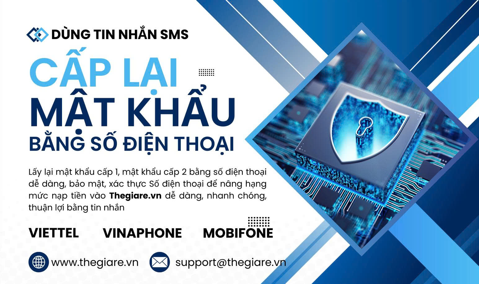Hướng dẫn lấy lại mật khẩu tài khoản Thegiare.vn